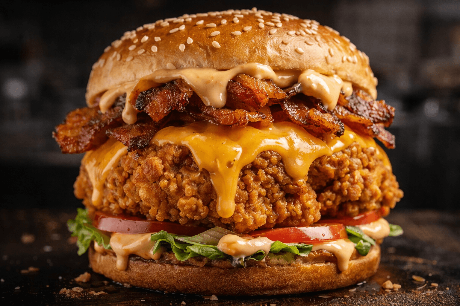 Chicken Bacon Deluxe Smash Burger