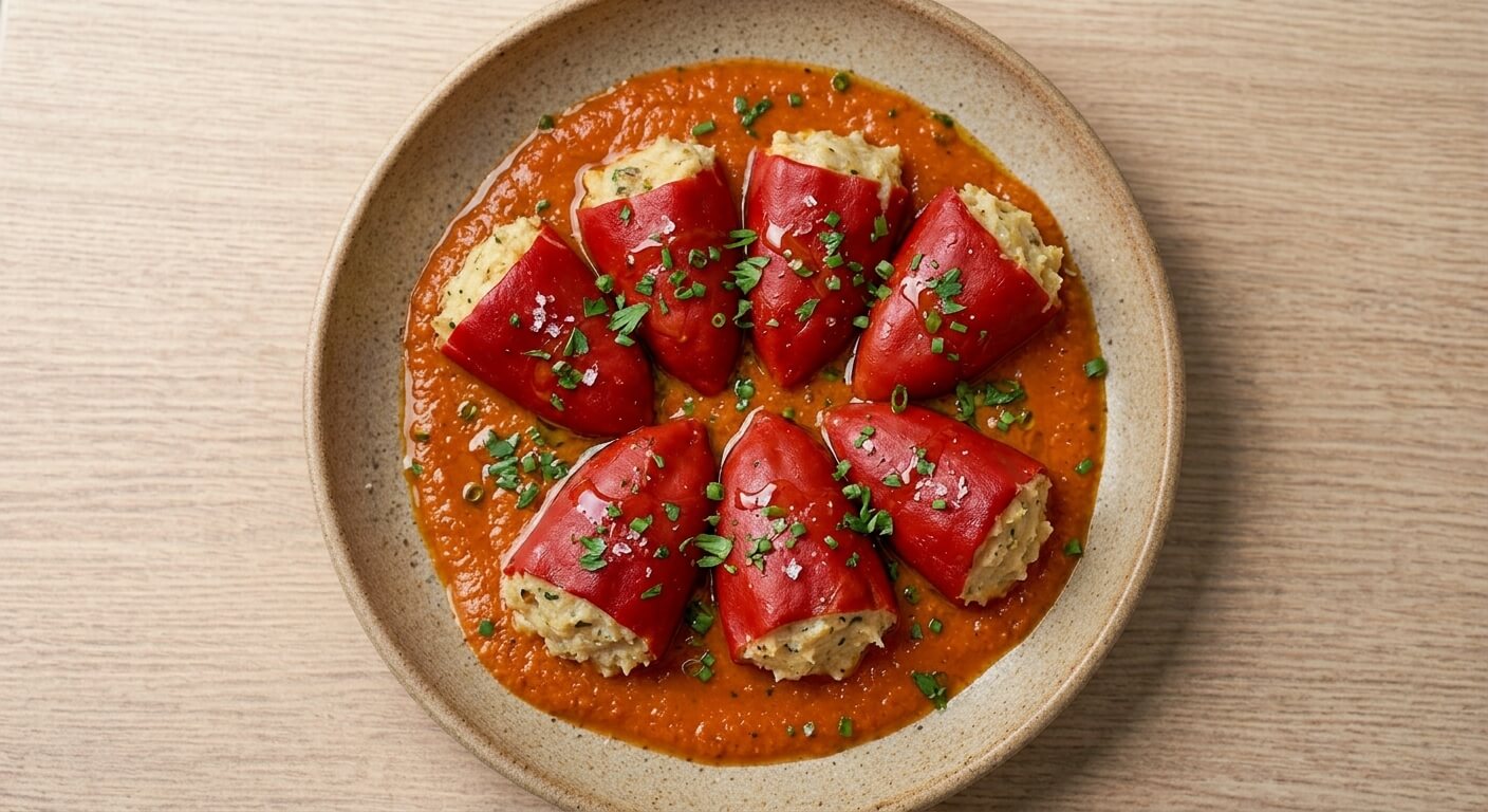 Pebrots del piquillo farcits de bacallà