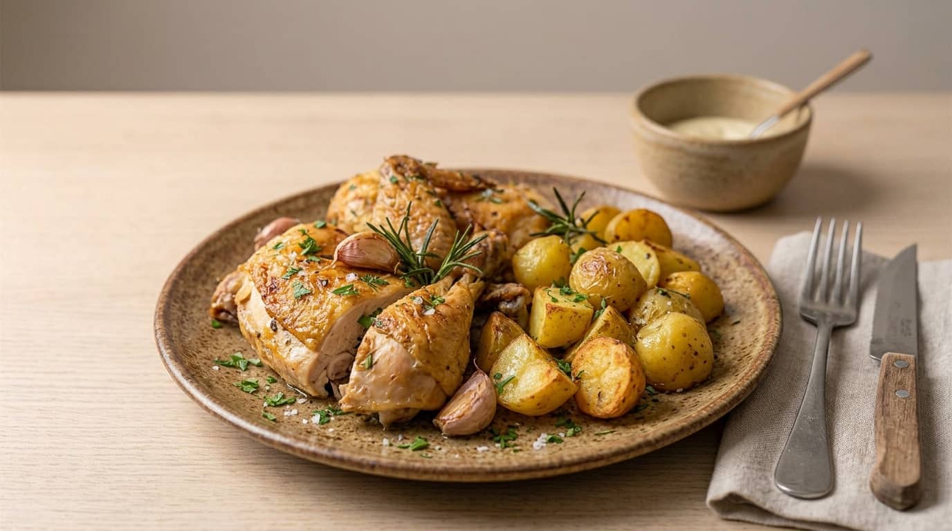 Pollastre a l’ast — especialitat de la casa
